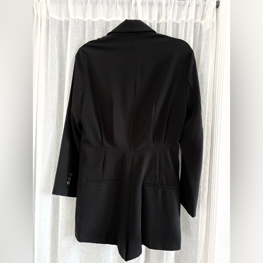 Zara Black Longsleeve Collared Romper Size L - Picture 2 of 6